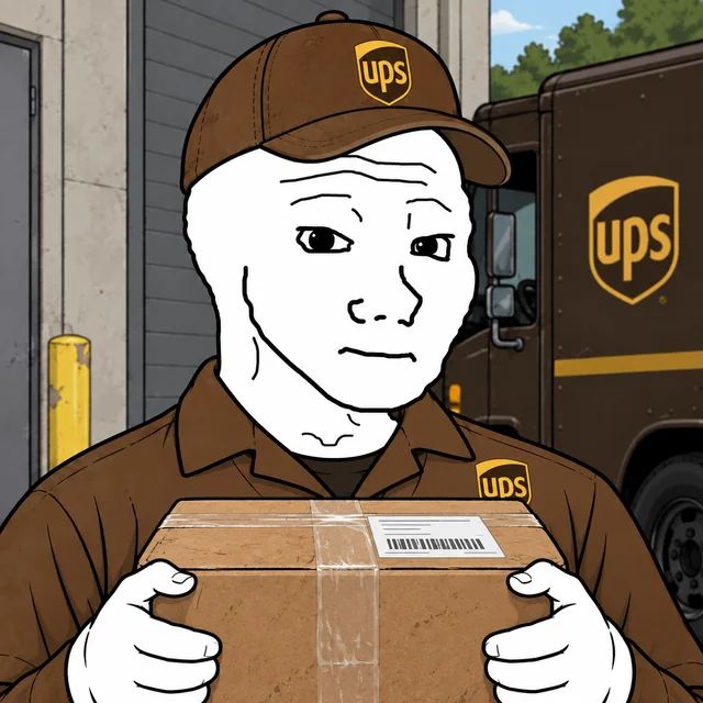 UPS Parcel Driver Wojak artwork