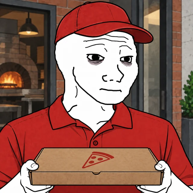 Pizza Delivery Driver Wojak artwork