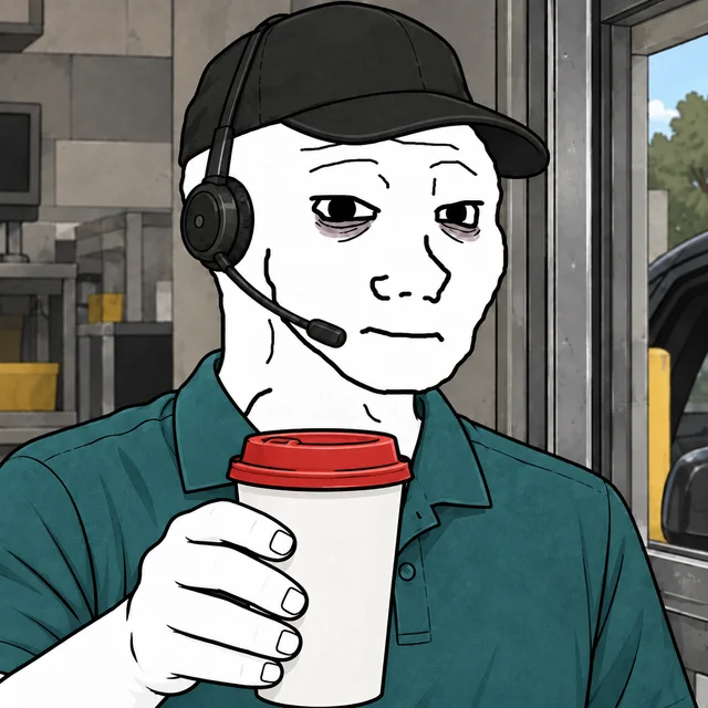 Drive-Through Attendant Wojak artwork