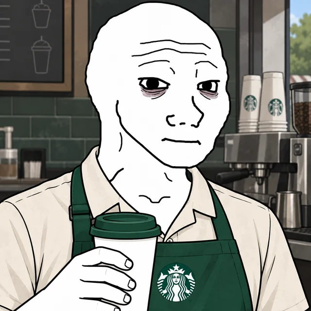 Starbucks Barista Wojak artwork
