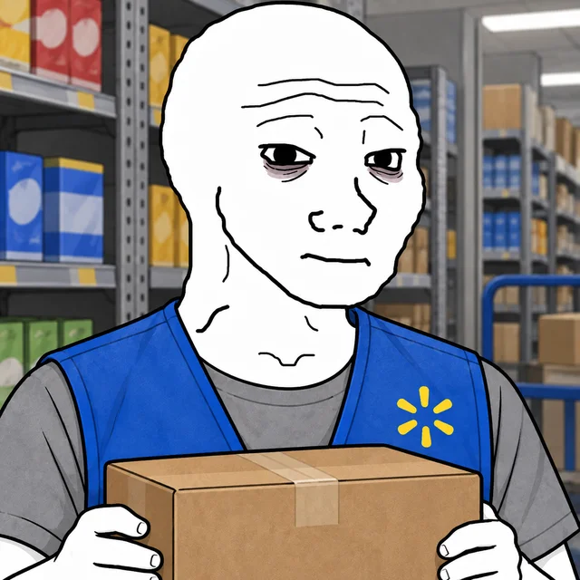 Walmart Shelf Stocker Wojak artwork