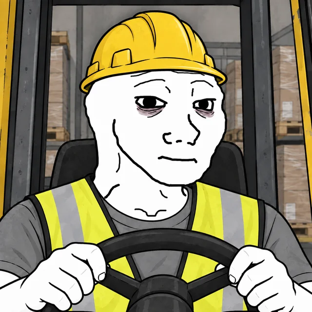 Forklift Operator Wojak artwork