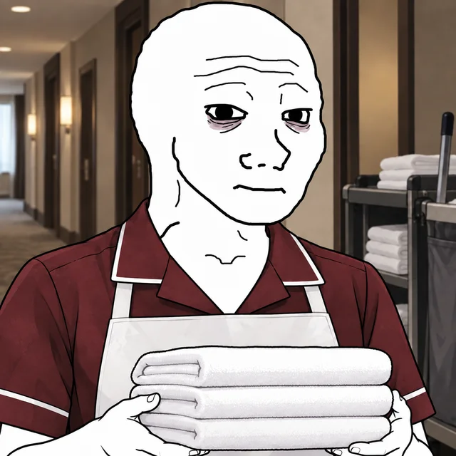 Hotel Housekeeper Wojak artwork