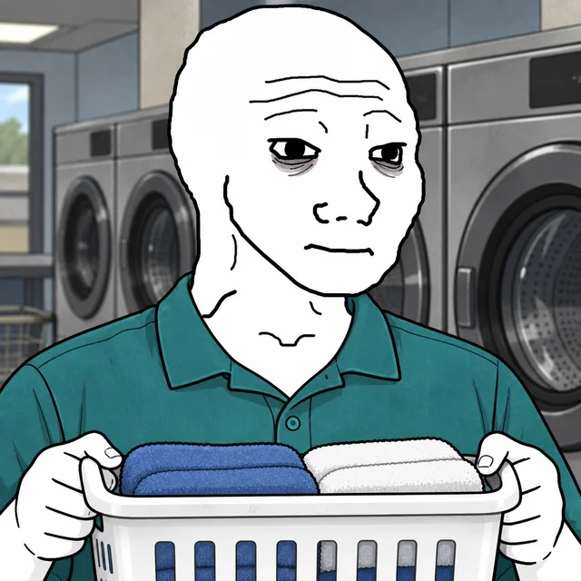 Laundromat Attendant Wojak artwork