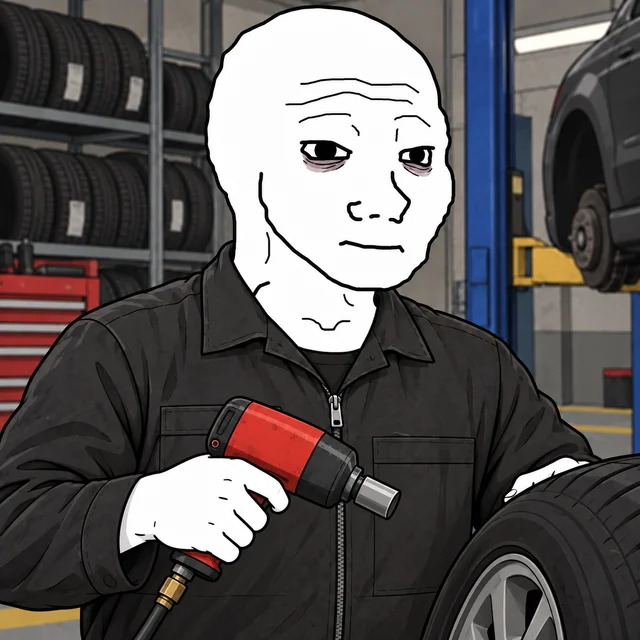 Tire Technician Wojak artwork