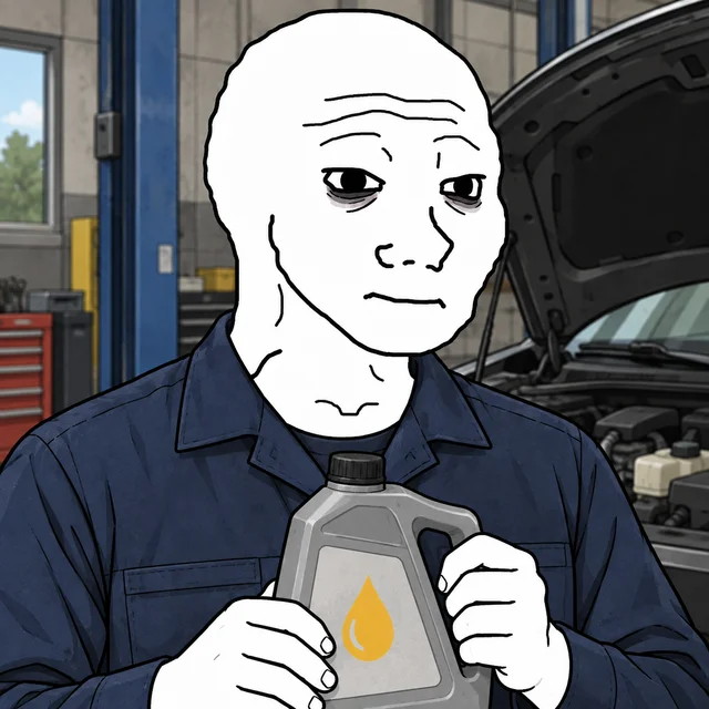 Oil-Change Technician Wojak artwork