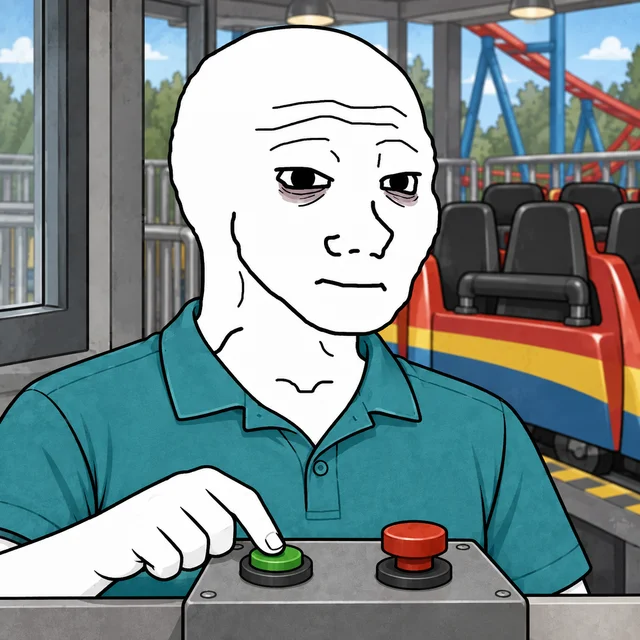 Theme-Park Ride Operator Wojak artwork